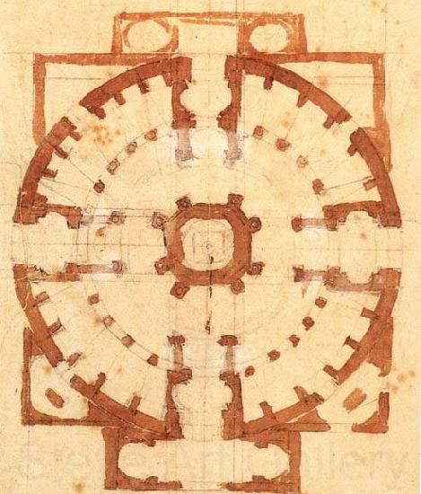 Michelangelo Buonarroti Plan for a Church